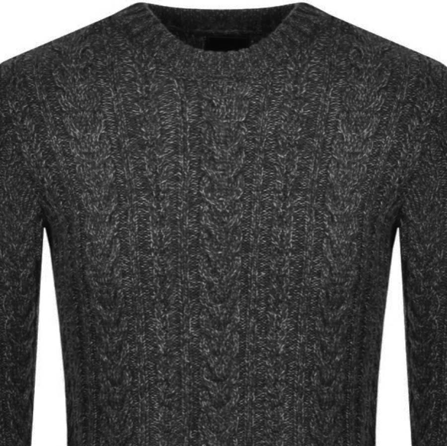 Alternative Image for ProductSuperdry Crew Neck Jacob Cable Knit Jumper Black2